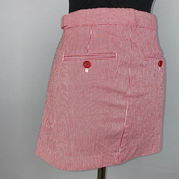 Theory 0 Multicolor Striped Mini Skirt Side Waist Button Adjustments - Picture 5 of 12